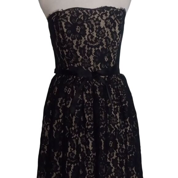 Robert Rodriguez Target Black Lace Strapless Midi Dress Sweetheart Neckline Sz 6 - Picture 3 of 8